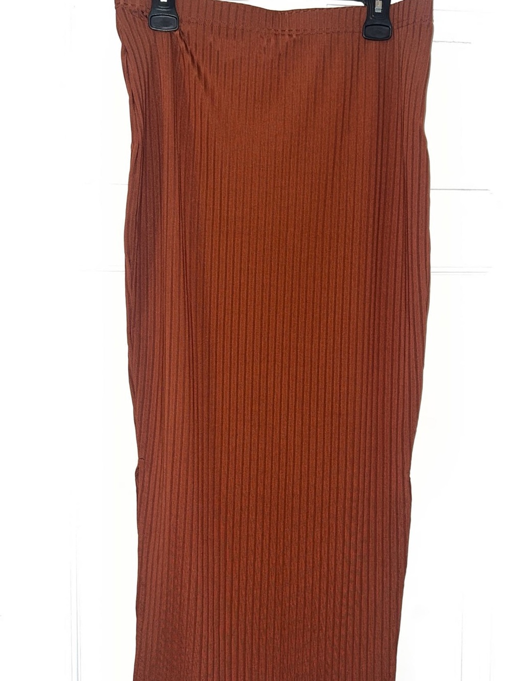SHEIN Ribbed Pencil Skirt in Rust